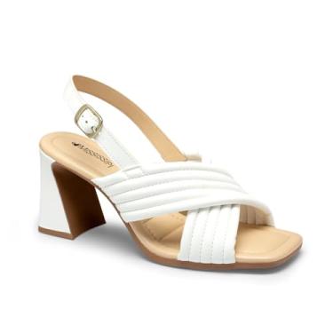 Imagem de Sandália Feminina Mississipi Salto Bloco Tiras - Branco Off
