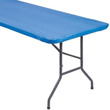 Imagem de Fun Express Toalha de mesa de plástico azul royal de 2,5 m