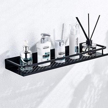 Imagem de Prateleira de banheiro preta cozinha suporte de especiarias duplo espaço alumínio banheiro suporte de xampu cesta de chuveiro prateleiras de canto acessórios rack de armazenamento de cozinha (tamanho