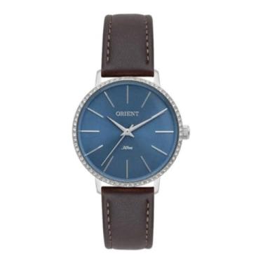 Imagem de RELOGIO ORIENT ANALOGICO AZUL COURO MARROM FBSC0026 A1NX