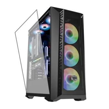 Imagem de MB520 Cyclone 520 MESH Desktop Computer ATX Caixa principal ARGB Fan Side Transparente Branco (MB520 malha preta)