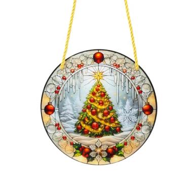 Imagem de Enfeite de disco de acrílico de Papai Noel de Natal para árvore, parede, janela, decoração de festa em casa (I)