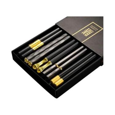 Imagem de Hashis Japoneses Antiderrapantes 5 Pares Estilo Coreano Portáteis Saud