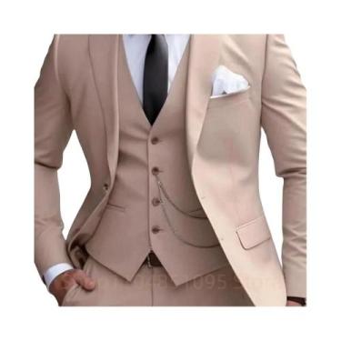 Imagem de Terno Masculino Slim Fit Verde Menta De 3 Peças Com Lapela Notch, Blaz