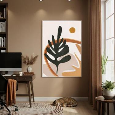 Imagem de Quadro Decorativo Folha Verde 70X50Cm Mold Preta - Quadros On-Line