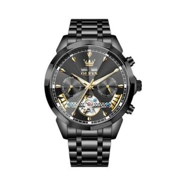 Imagem de Relógio Mecânico Masculino De Moda OLEVS 6619 Com Vidro Em Forma De Di