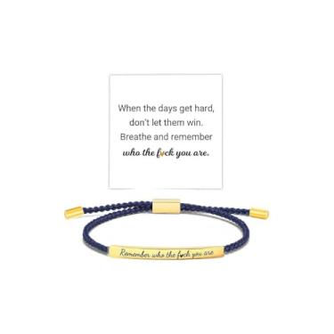 Imagem de Pulseira Remember Who You Are Joias inspiradoras para mulheres, incentivo para mulheres, pulseira de declaração motivacional, acessório de afirmação edificante, presentes de amizade para mulheres