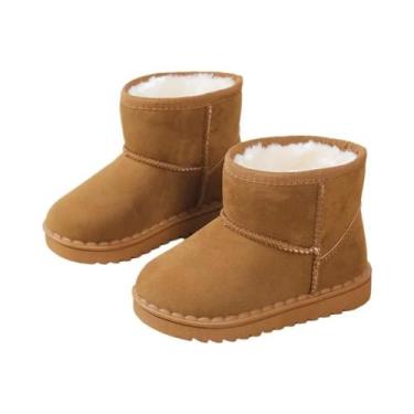 Imagem de Botas De Neve Térmicas Para Meninos E Meninas, Clássicas, De Camurça, 