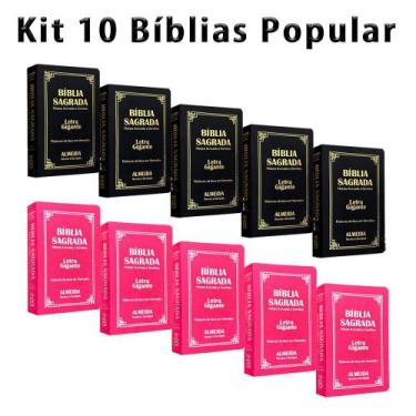 Imagem de Kit 10 Gigante Luxo Popular Preta e Pink - Com Harpa - Palavras de Jes