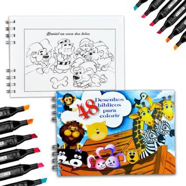 Imagem de Livro Colorir Infantil 48 Desenhos Bíblicos Para Colorir - REI DAS BIB
