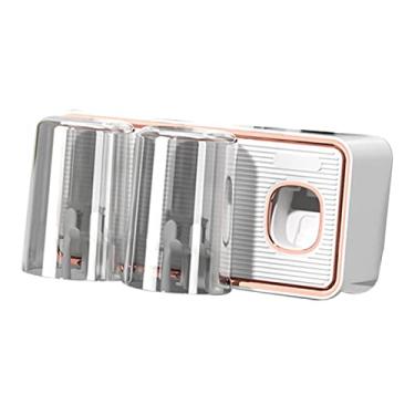 Imagem de Mingzhe PORTA ESCOVA DE DENTES DISPENSADOR AUTOMÁTICO DE PASTA DENTE PENDURADO NA PAREDE ARMAZENAMENTO BANHEIRO (Branca)