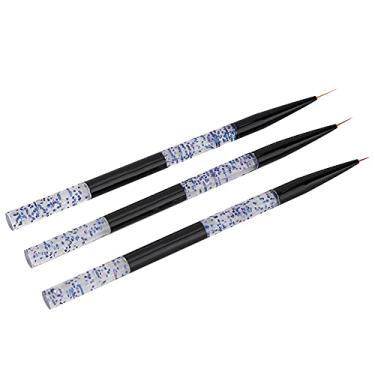 Imagem de Dioche Conjunto de Canetas para Arte Em Unhas, Ferramenta de Manicure de Plástico de para Desenho de Linha, Pintura de Flores, Salão Profissional, Uso Pessoal, Azul, Roxo, 3 Peças (Azul)