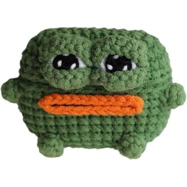 Imagem de Yatchen Capa de pelúcia para AirPods 4, desenho fofo Kawaii, desenho 3D, com boca de salsicha, sapo, mini AirPods engraçado, capa protetora de 4ª geração com chaveiro, capa protetora para mulheres e