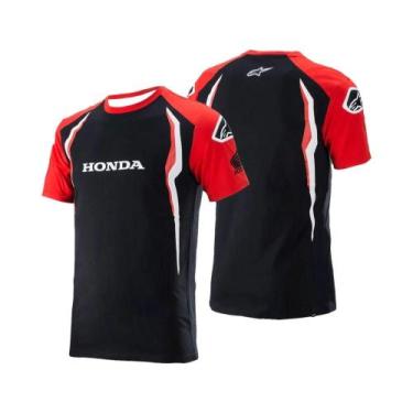 Imagem de Camiseta De Competição Da Equipe De Corrida Honda Para Homens, Respirá