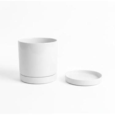 Imagem de Vaso Thor, Circular De Cerâmica Branco - Fundo Removível