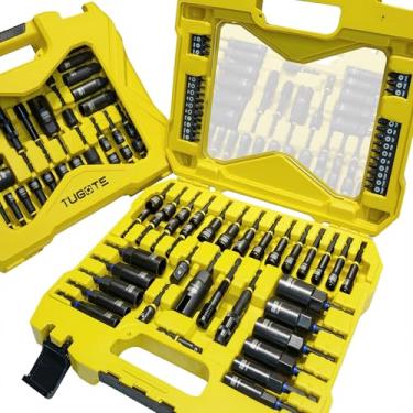 Imagem de Conjunto de chaves de porca magnética de impacto, 61 peças - chaves de porca profunda, adaptadores de soquete métrico e SAE, chave de porca de asa, troca rápida de 1/10.2 cm, extensão de broca