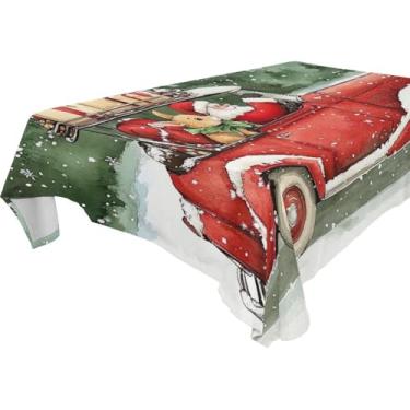 Imagem de Blueangle Toalha de mesa vermelha vintage para carro – Toalha de mesa retangular de poliéster impermeável e resistente a manchas para ambientes internos e externos, 152 x 304 cm (672)