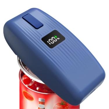 Imagem de Abridor de lata elétrico – recarregável por USB com tela de LED, borda lisa e parada automática, abridor de latas automático com um toque mãos livres para idosos e artrite, funciona em todos os tipos