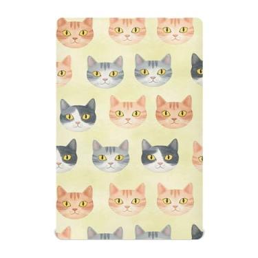 Imagem de SEHANY Lençóis de berço de gatos fofos para meninos e meninas, macio, respirável, elástico, lençol com elástico padrão para bebês de 71 x 132 cm
