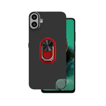 Imagem de DAMONDY Capa for Nothing CMF Phone 1, capa fina CMF Phone 1, suporte protetor de choque, suporte de 360 anéis, capa traseira defensora para celular Nada, CMF Phone 1 - vermelha
