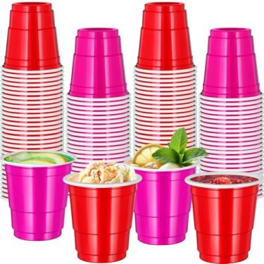 Imagem de cssopenss 120 peças de copos de shot de dia dos namorados, rosa e vermelho, copos de dose de 59 g para festa de casamento, aniversário, reuniões de família, jogos e celebrações festivas