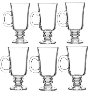 Imagem de Jogo de 6 Canecas Xícara de Vidro 120ml - Ideal para Capuccino, Nespresso, Café e Irish Coffee, Perfeito para Casa e Cafés (6)