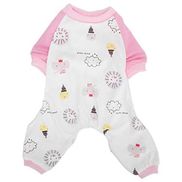 Imagem de CUOFYUNL Macacão para cães de estimação primavera verão roupas macias de poliéster para cães bodysuits camisa de manga comprida (XL)