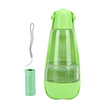 Imagem de SIWOTED Garrafa de água para cães Copo portátil para viagem com pá para coleta de cocô Bolsa de armazenamento (Verde)