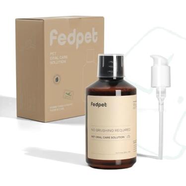 Imagem de FEDPET Aditivo de água premium para cuidados dentários para animais de estimação – hálito fresco para cães e gatos, reduz o tártaro e a placa, fácil de usar, basta adicionar à água – Recomendado pelo
