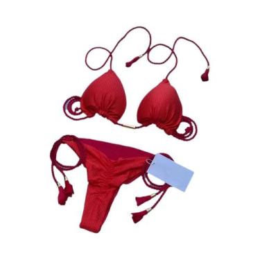 Imagem de Conjunto De Biquíni Ajustável Para Mulheres, Moda Sexy, Maiô Sólido, T