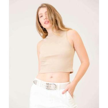 Imagem de Blusa Regata Feminina Canelada Halter Neck Marisa-25003, Bege, PP