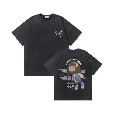Imagem de Camiseta Masculina Oversized Vintage Com Estampa De Urso De Formatura 