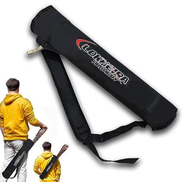 Imagem de Arrow Aljava, arco e flecha traseira leve, aljava de uso duplo, dobrável, compacta, setas no quadril para prática de arco recurvo, bolsa de flecha de nylon (preto)