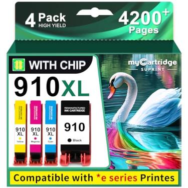 Imagem de Cartuchos de tinta 910XL para impressoras HP substituição para HP 910 Ink HP 910XL cartuchos de tinta combo pacote para HP 910 funciona com OfficeJet Pro 8015e 8025e 8020e 8015 8020 8028e 8035e 8010e
