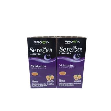Imagem de Kit 2 Sereben Gummies Melatonina Maracujá 30 Unidades Prowin, maracujá