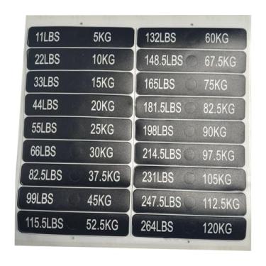 Imagem de Vaveren Etiquetas para Pilhas de Peso, Adesivos para Anilhas, Identificação de Equipamentos de Ginástica, Treinamento de Força e Musculação, 5 Kg a 120 Kg