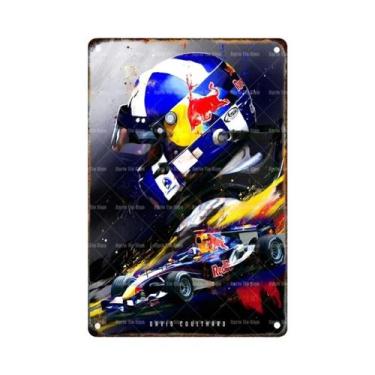 Imagem de Placa De Metal Vintage Estilo Graffiti Retrô De Carro De Corrida F1, D