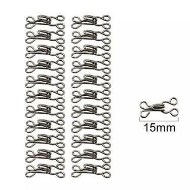 Imagem de Colchete Gancho para Roupa Níquel 15mm com 24 unidades N.2 - LNS
