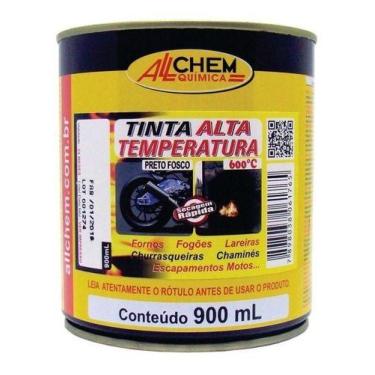 Imagem de Tinta Alta Temperatura Preto 600 Fogao Industrial 900ml - Allchem Quim