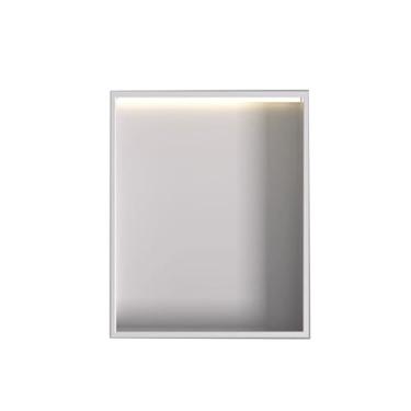 Imagem de Prateleira de parede embutida de aço inoxidável para armazenamento de banheiro, iluminação Waterproo-f No Tile Nee-d Organizador de armário de banheiro (cinza claro, 320 x 320 x 125 mm)