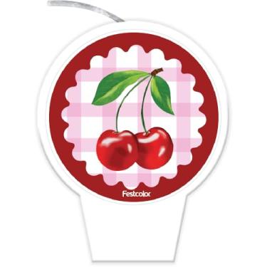 Imagem de Vela Plana Cereja - Embalagem com 1 unidade.