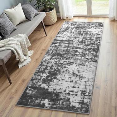 Imagem de Tapete de corredor lavável de 5 x 15 cm, antiderrapante para corredor, tapete macio resistente a manchas de cozinha com suporte de borracha, tapetes abstratos para entrada, quarto, banheiro