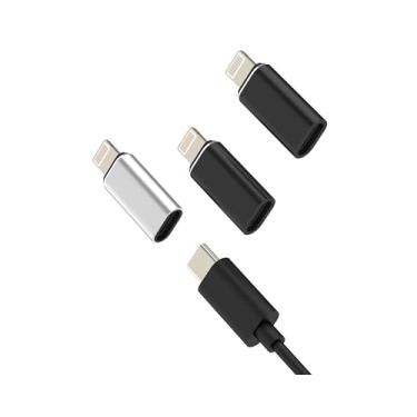 Imagem de Adaptador de cabo USB C para Lightning conversor de tomada (pacote com 3) para Apple iPhone 14 Pro Max tipo C fêmea Lightning adaptador macho para iPad, conector de dados, cabos, acessórios, dongle