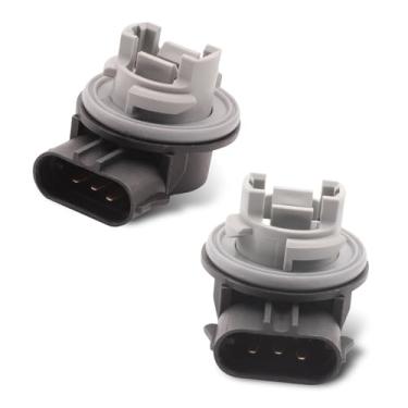 Imagem de Zikefest Soquete de lâmpada de seta de 2 peças, plugue de chicote de fiação de luzes traseiras compatível com Ford Focus Mercury Sable F150 F250 Super Duty, soquete de lâmpada de freio traseiro