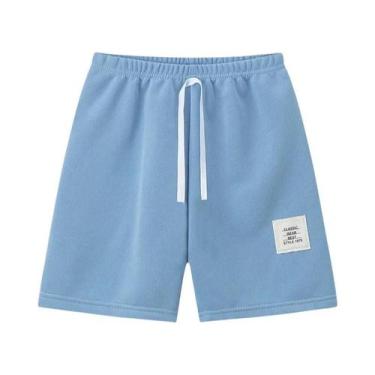 Imagem de Shorts Infantis De Cor Sólida Com Cordão Para Meninos E Meninas, Calça