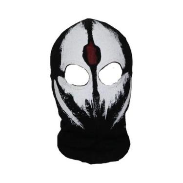 Imagem de Balaclava De Rosto Inteiro 100% Algodão Com Estampa De Caveira, Máscar