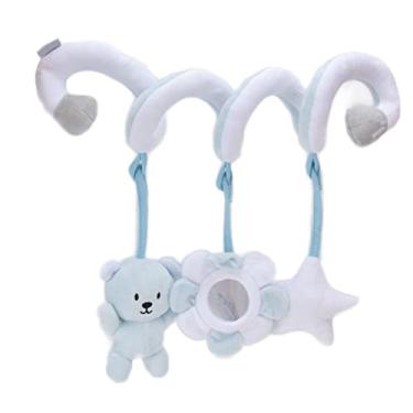 Imagem de TOPINCN Brinquedos Animais do Luxuoso do Carrinho de Criança bebê, Brinquedos de Suspensão da Atividade Espiral bebê Chocalho de Suspensão Macio, Carrinho Assento (Urso Azul)