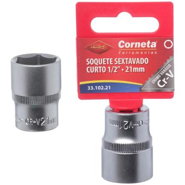 Imagem de Soquete Sextavado Curto 1/2 21Mm Corneta