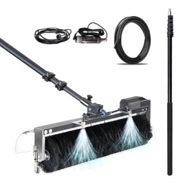 Imagem de Ferramenta de limpeza de painel solar elétrico - poste telescópico de 7,5 m e escova potente para manutenção eficiente do painel fotovoltaico externo e fácil limpeza.