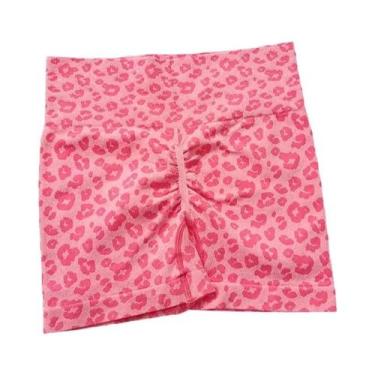 Imagem de Shorts Femininos De Cintura Alta Com Estampa De Leopardo, Efeito Levan
